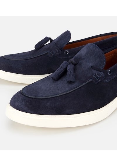 Hotiç Erkek Süet Deri Lacivert Püskül Detaylı Günlük Loafer