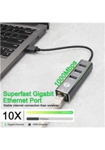 Vcom Dh312b Usb 3.0 To Usb3.0-3+rj45 Çoklayıcı