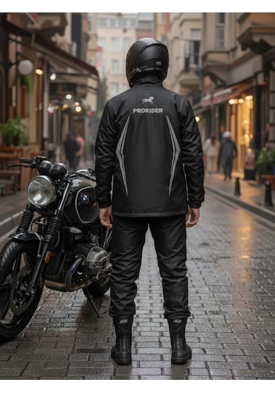 Ebakbak Motosiklet Ve Bisiklet Lüx Yağmurluk Takım Waterproof Oxford Kumaş Astarlı Yağmurluk Takım