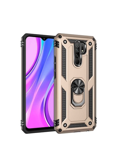 Xiaomi Redmi 9 Kılıf Zore Vega Yüzüklü Standlı Zırh Kılıf