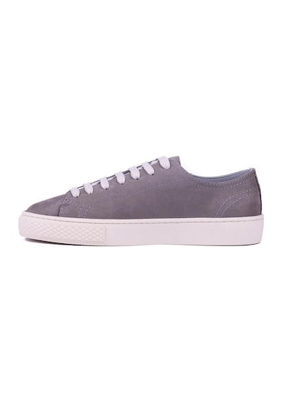 Shoetyle - Hakiki Nubuk Deri Gri Renk Erkek Sneaker - 666-0381 -1580