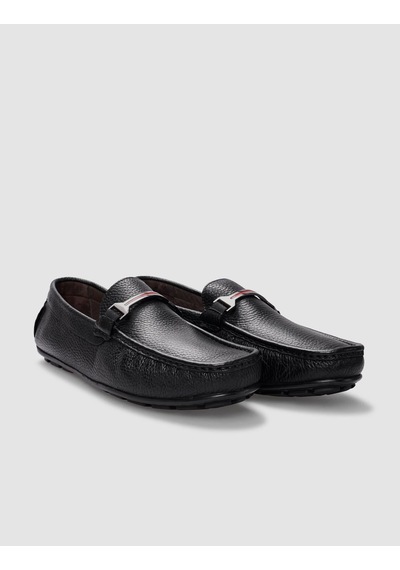Cabani Cuneo Hakiki Deri Siyah Tokalı Erkek Loafer