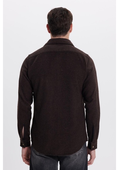 Tudors Erkek Slim Fit Tek Cep Kapaklı Düz Oduncu Spor Koyu Kahve Gömlek-41583 Koyu Kahve Tudors Erkek Slim Fit Tek Cep Kapaklı Düz Oduncu Spor Koyu Kahve Gömlek-41583 Koyu Kahve