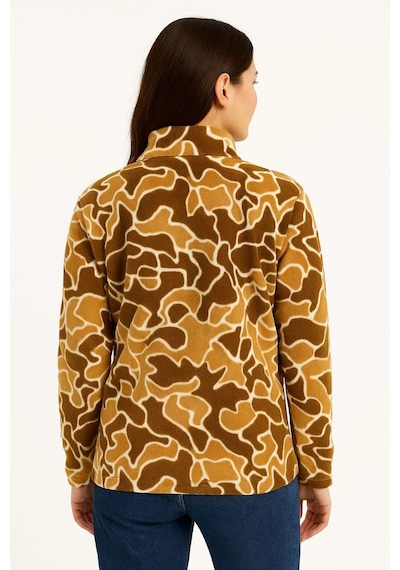 Primemagazam Kadın Yarım Fermuarlı Desenli Polar Sweatshirt Oversize Rahat Kalıp - Kahverengi Çeşitli Primemagazam Kadın Yarım Fermuarlı Desenli Polar Sweatshirt Oversize Rahat Kalıp - Kahverengi Çeşitli