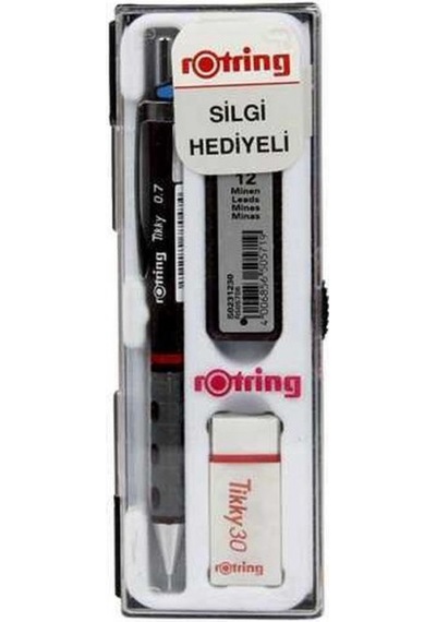 Rotring Silgi Hediyeli Set (Rotring Tikky +12 Adet 0.7 Uç + Silgi)