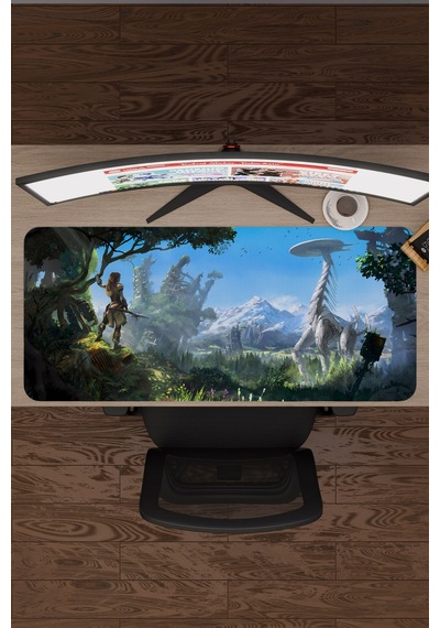 Horizon Zero Kaymaz Dikişli Kauçuk Oyuncu Mousepad V5 - 90x40 Xxl Gaming Mouse Pad Fare Altlığı
