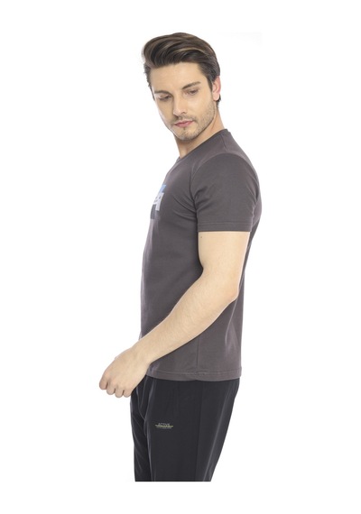 Escetic Erkek Spor Füme Bisiklet Yaka Slim Fit T-Shirt-3353