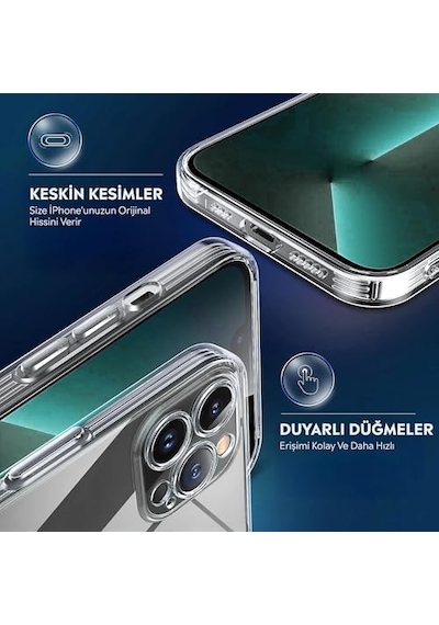 Apple iPhone Uyumlu 12 Pro Kamera Korumalı Şeffaf Silikon Kılıf Diğer