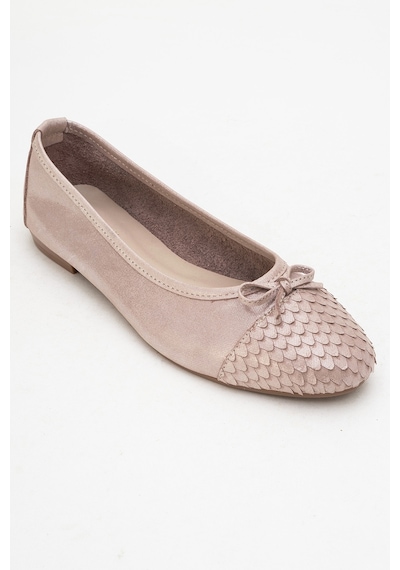 Luvishoes Luvi Shoes 02 Koyu Bej Simli Hakiki Deri Kadın Babet Ayakkabı Koyu Bej