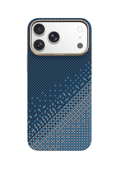 Apple iPhone Uyumlu 18 Pro Kılıf M-safe Şarj Özellikli Raptic Aramid Skin Serenity Serisi Karbon Kapak Lacivert