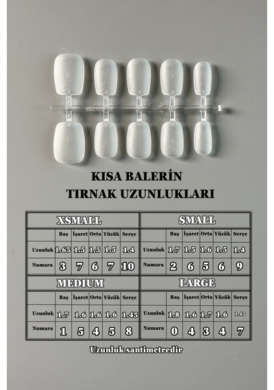100 Adet Jel Tips Large Beden Kısa Balerin Takma Tırnak Seti Large