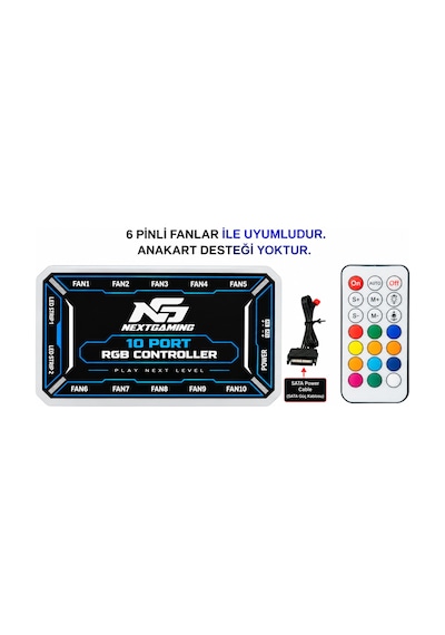 Ng 10 Port Rgb Fan Kontrolcü & Kumandalı Anakart Desteği Yok