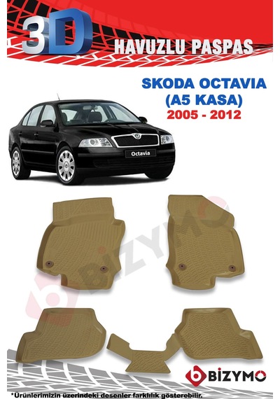 Skoda Octavia A5 2005-2012 3D Bej Paspas Takımı Bizymo