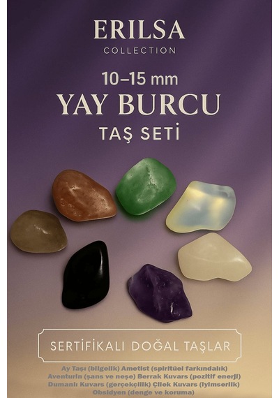 Sertifikalı Yay Burcu Doğal Taş Kütle Seti 10-15 Mm - Pozitif Ene