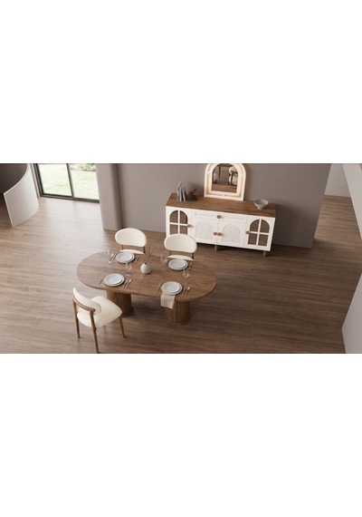 Naturel Mdf Yemek Odası Takımı Aytaşı