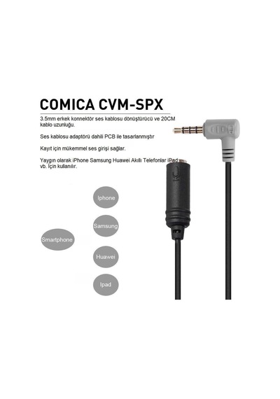 Comica Cvm-spx Trs Dişi Trrs Erkek Ses Dönüşücü Kablo