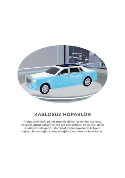 Bluetooth Hoparlör Rolls-royce Görünümlü Araba Led Ekranlı 15w Tws Fm Usb Speaker D82
