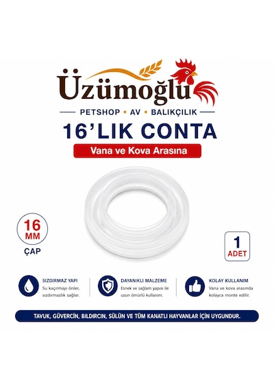 16 Lık Otomatik Suluk Seti Tavuk, Güvercin, Bıldırcın Ve Tüm Kanatlı Hayvanlar İçin Depodan Otomatik Suluk Kurulum Seti Panç, Vana, Conta, Tapa, T Aparat, L Dirsek