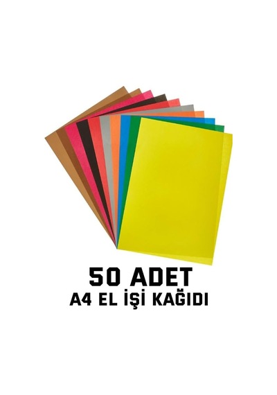 Nistabolje 50 Adet A4 Elişi Kağıdı Karışık Renk Genel