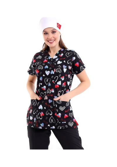 Yarasa Kol Desenli Unisex Tek Üst - 5003 Siyah Love