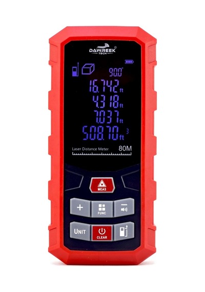 Dawreek Mesafe Ölçer H01 Red 80 Metre Dijital El Tipi Mesafe Ölçüm Cihazı