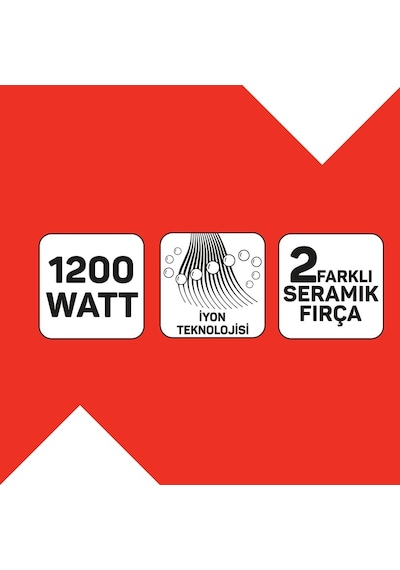 Ar5063 Volume Pro Hava Uflemeli Sac Şekillendirici, Seramik, 1200 Watt, 2 Kademe Isı Ayarı, 21 Ve 40mm Fırçalar, S