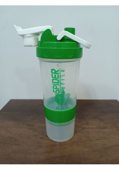 Sızdırmaz Ve Ve Vidalı Kapaklı Plastik Shaker Şefaf Yeşil