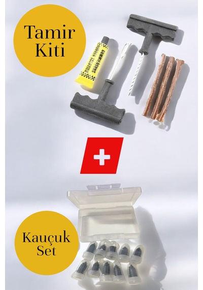 Lastik Tamir Kiti Fitil Atma Seti+ Lastik Tamir Kiti Kauçuk Vida Seti