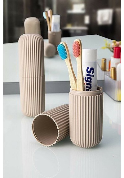 Çizgili Seyahat Kutusu Makyaj Takı Organizeri Mini Saklama Kutusu Karışık Renk 19 X 6 Cm Çok Renkli