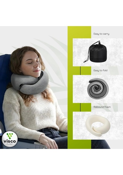 Visco Planet Ortopedik Spiral Boyun Destekli Seyahat Yastığı%100 Ortopedik Visko Genel