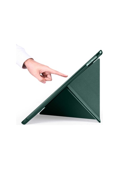 Lexroo İpad 10.2 2021 9.nesil Kılıf Tri Folding Kalem Bölmeli Standlı Kılıf - Kırmızı Silikon