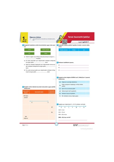 Nitelik Görev 5. Sınıf Matematik 36 Haftalık Çalışma Föyü 3083