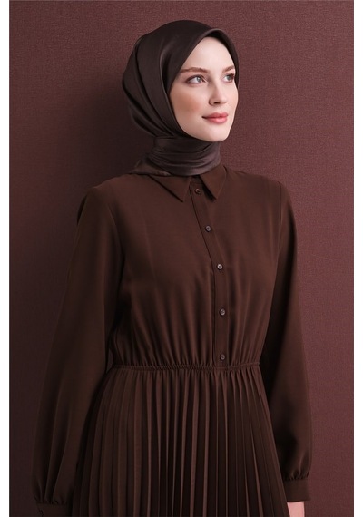 Armine İpek Eşarp 2027 Kış - 9601-86 Kahverengi Twill