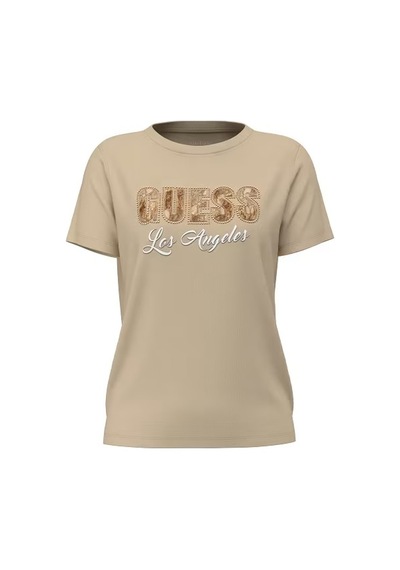 Guess Snake Kadın Regular Fit T-shirt W6yı30k4349 Bej