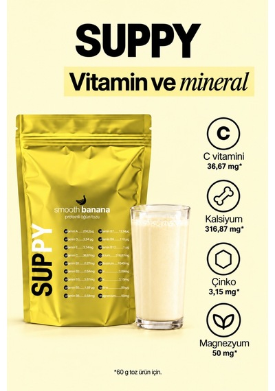 Suppy Smooth Banana Muzlu Proteinli Öğün Tozu 600 G Muz