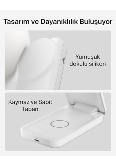 Ultracharge Magsafe Uyumlu 2 Si 1 Arada Qi2 25w Kablosuz Şarj İstasyonu, İphone 17, Airpods, Pixelsnap, Dönüştürülebilir Masaüstü Standı, Usb-c Portlu, 45w Adaptör, Beyaz