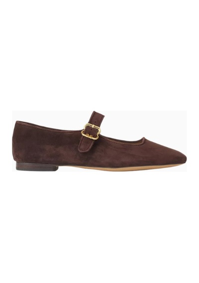 Sam Edelman Michaela Kahverengi Süet, Kare Burun Tokalı Mary Jane Kadın Ayakkabı