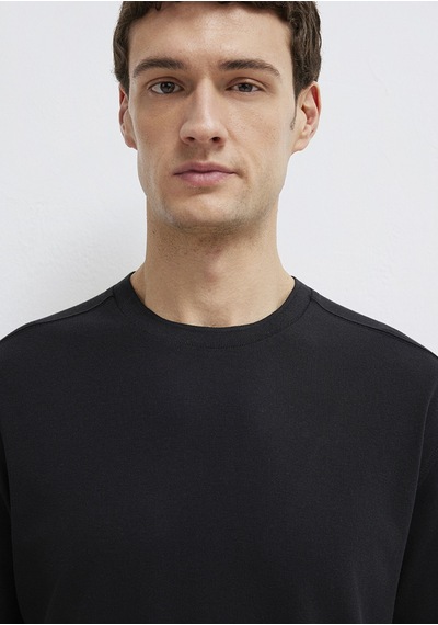 Mavi - Mavi Black Tencel Liyosel Karışımlı Siyah Tişört 0613468-900 Siyah