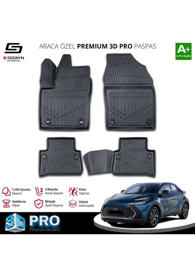 S-dizayn Toyota C-hr 3d Pro Havuzlu Paspas 2023 Üzeri A+ Kalite