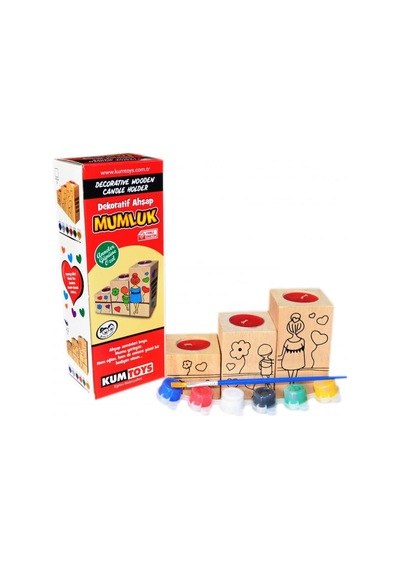 Dekoratif Ahşap Mumluk - El Sanatları - Kumtoys