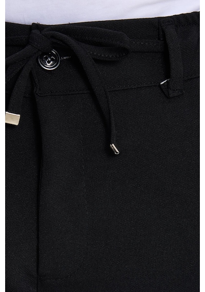 Tudors Erkek Slim Fit Dar Kesim Beli Lastikli Bağcık Detaylı Siyah Pantolon-41665 Siyah