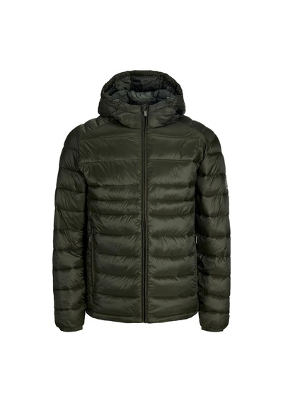 Jack & Jones Jjekıngsley Erkek Kapüşonlu Hafif Şişme Mont Puffer Günlük Rahat Haki