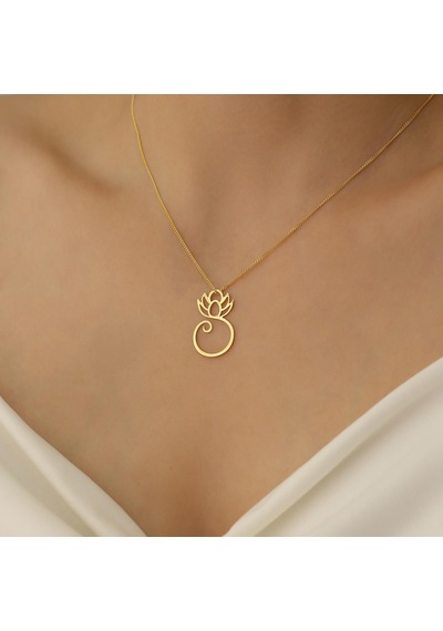 925 Ayar Gümüş Lotus Çiçeği Kadın Hediye Kolye