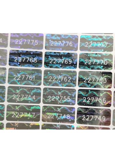 980 Adet 1X2Cm Hologramlı Garanti Etiketi Seri Numaralı