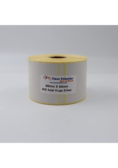 Al Hızlı Al Kuşe Etiket 65mm X 60mm Ruloda 800 Adet 40mm Çapında Baskısız Barkod Yazıcı Etiketi Diğer