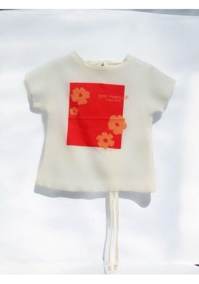 Çikoby Kız Bebek Şortlu Takım-14538 Ekru