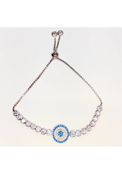 Oriental Kuyumculuk Jewellery Taşlı Göz Nazarlık Su Yolu Asansör Gümüş Bileklik Gümüş