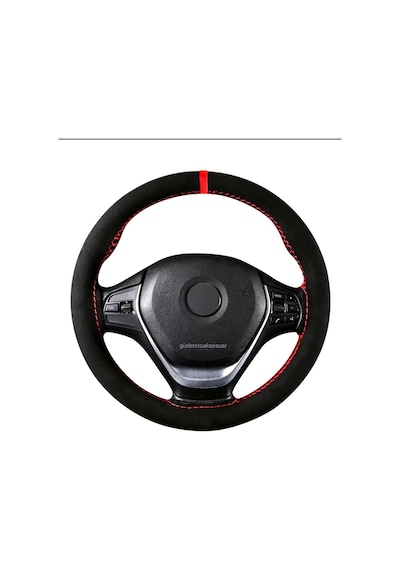 Seat Ibiza Uyumlu Alcantara Yüzüklü Dikmeli Direksiyon Kılıfı 513891728