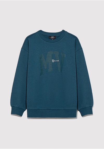 Mavi - Mv Logo Baskılı Kapüşonlu Yeşil Sweatshirt 6s10054-70754 Mavi
