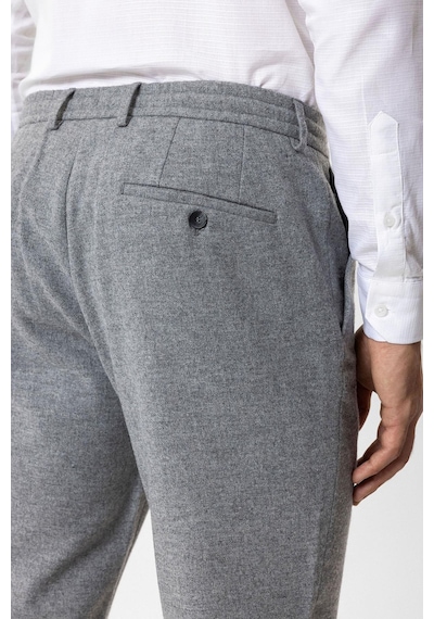 Back And Bond Koyu Gri Slim Fit Beli Bağcıklı Yünlü Jogger Pantolon Çok Renkli